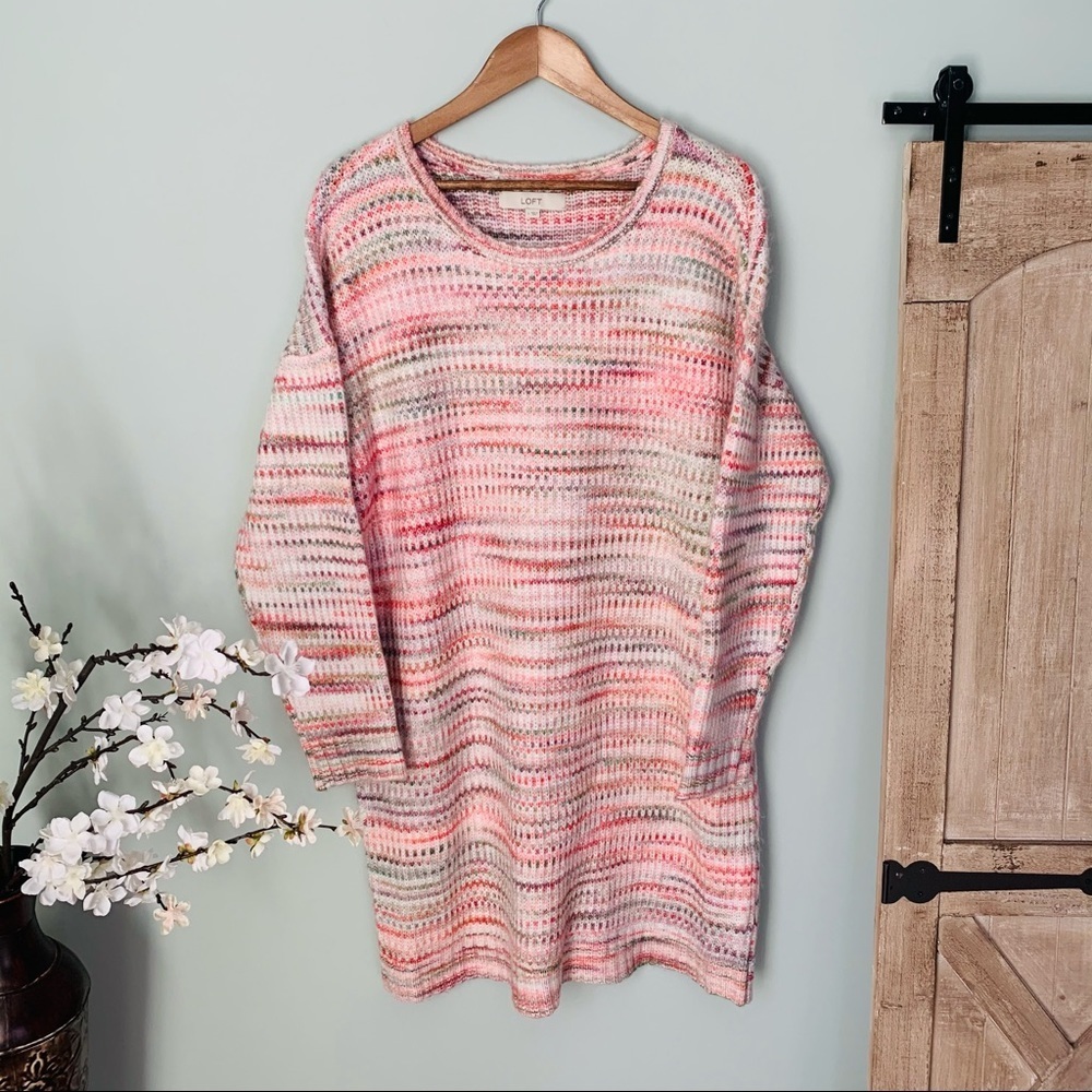 LOFT SpaceDye Sweater Dress NWT Size L - Picture 2 of 6